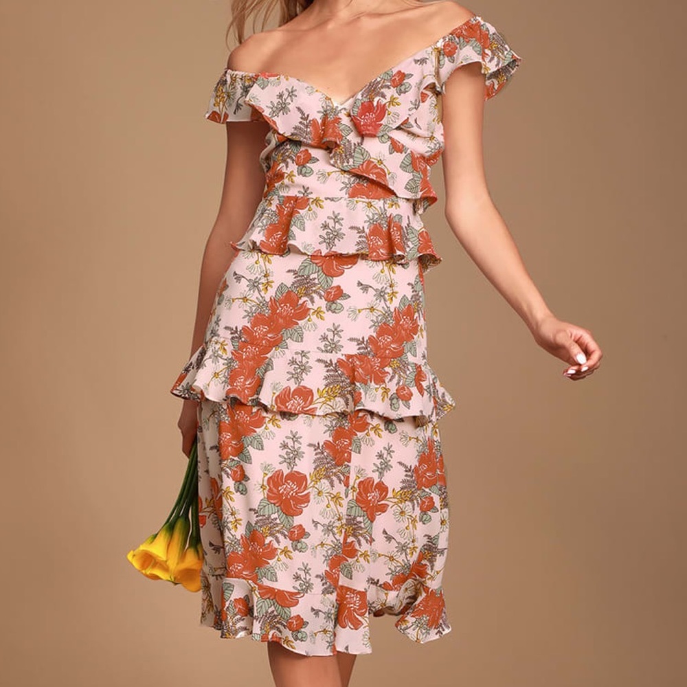 Lulus Fleur Evermore Pink Floral Dress